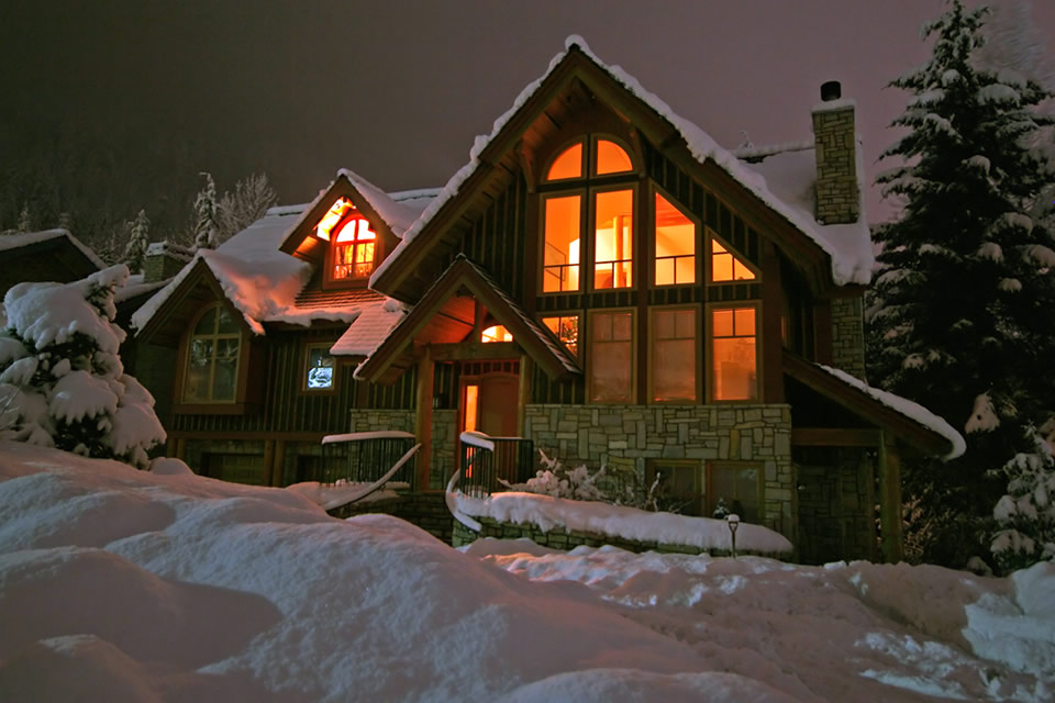 vacation home in the snow
