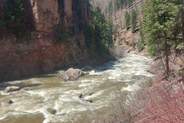 a river running through a body of water