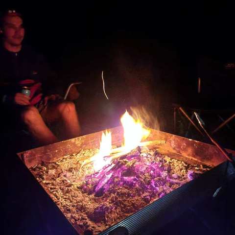 a cake with lit candles