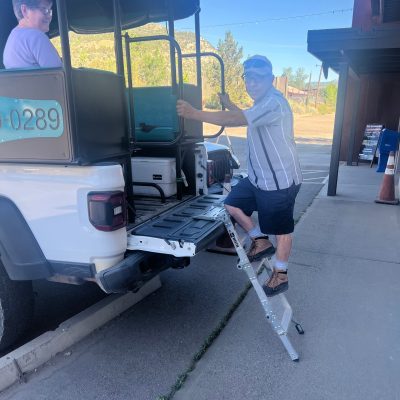 a man sitting in a car